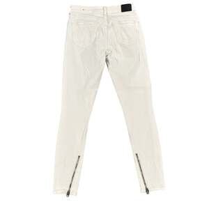 True Religion Halle Womens 27 White Super Skinny Jeans Ankle Zip Made USA Y2K